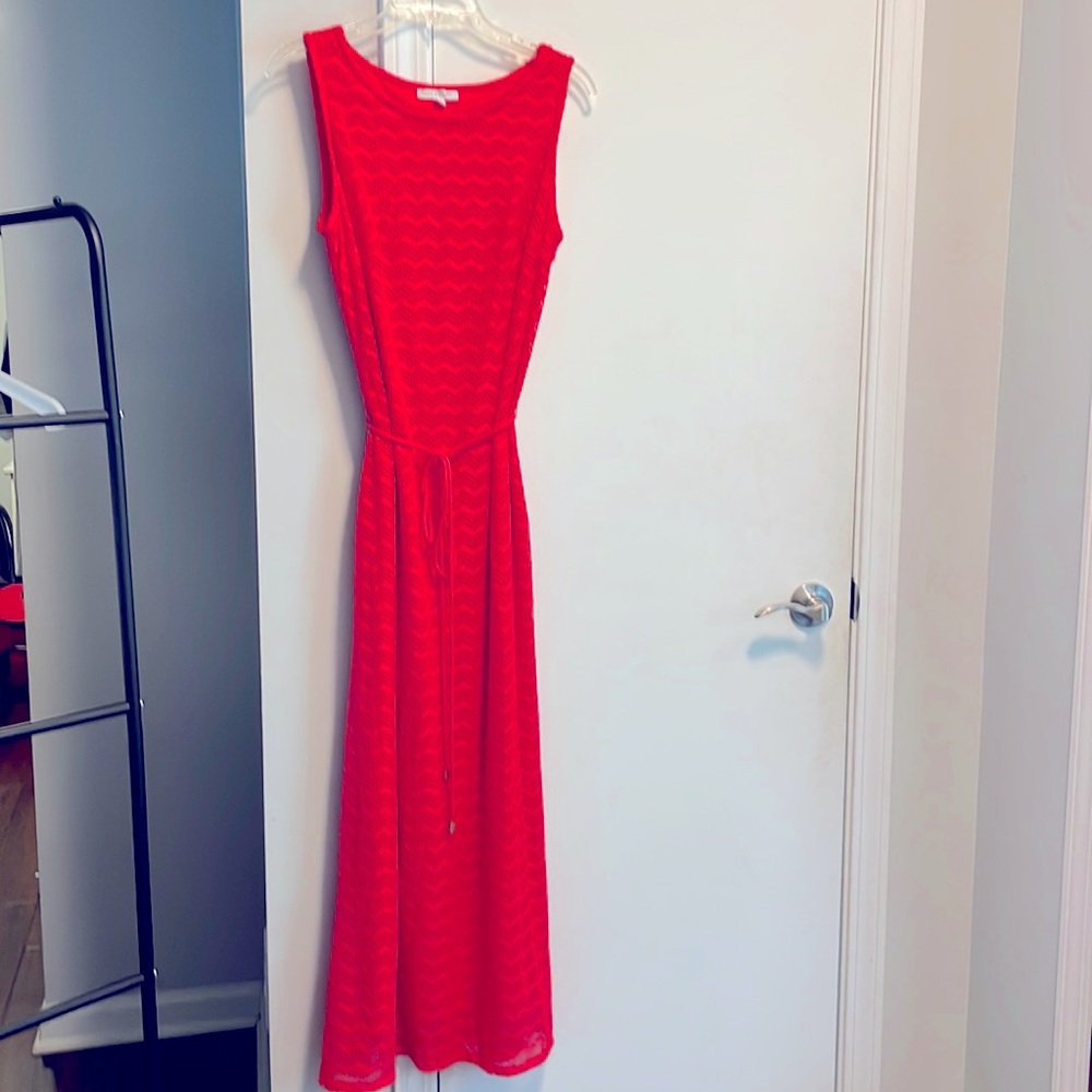 Sandra Darren 10 Bright Pink Sleeveless Dress